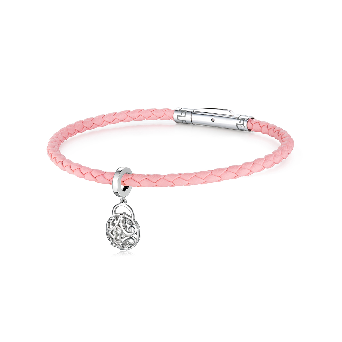 六福珠寶18K金串飾 - "愛鎖"18K金鑽石串飾–多色選擇