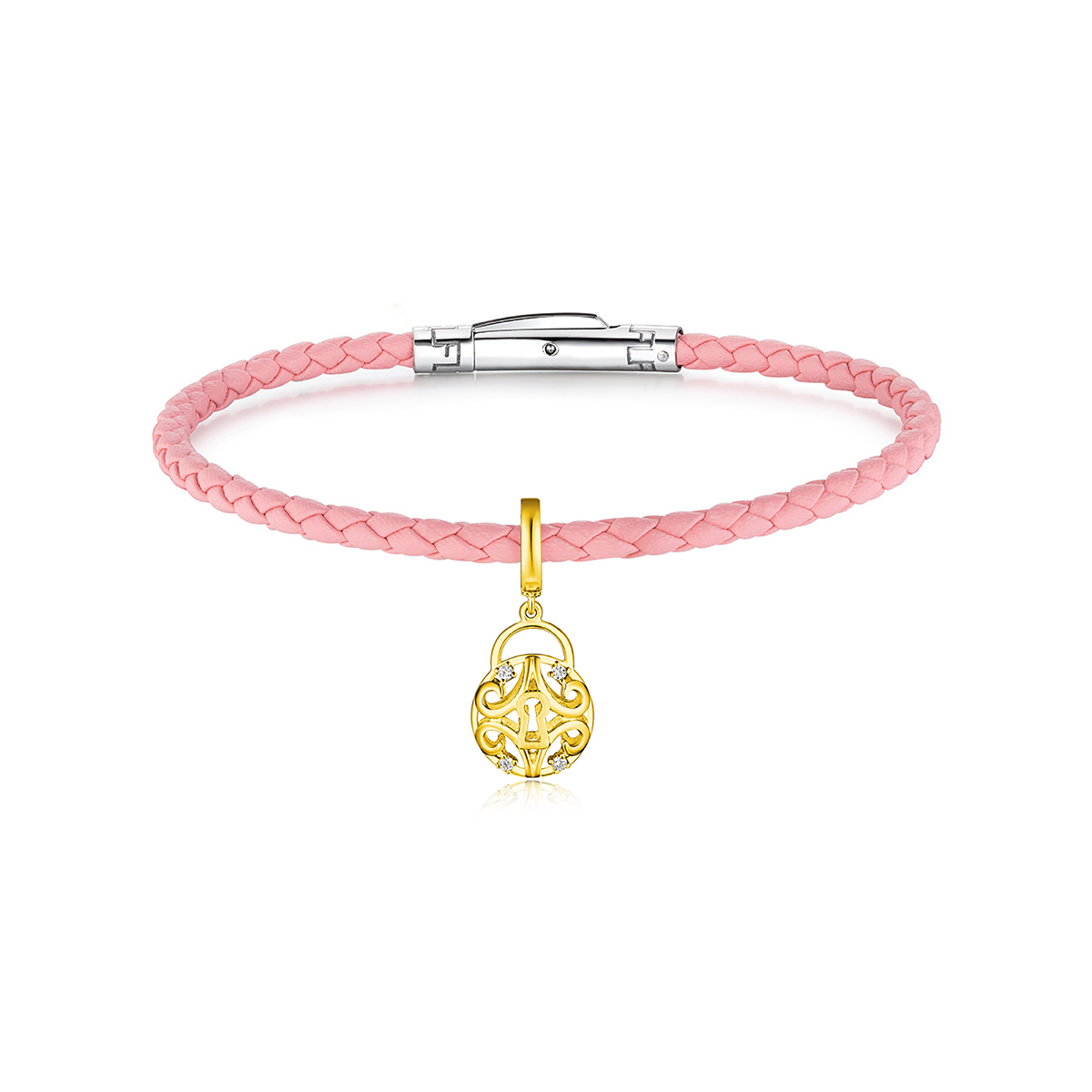 六福珠寶18K金串飾 - "愛鎖"18K金鑽石串飾–多色選擇