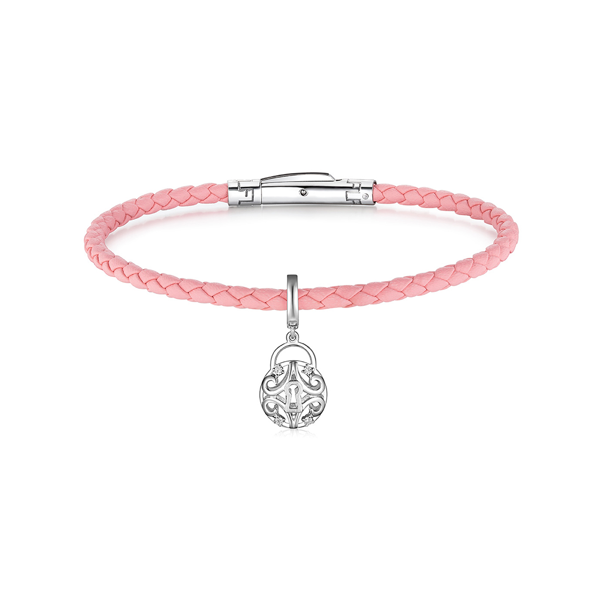 六福珠寶18K金串飾 - "愛鎖"18K金鑽石串飾–多色選擇