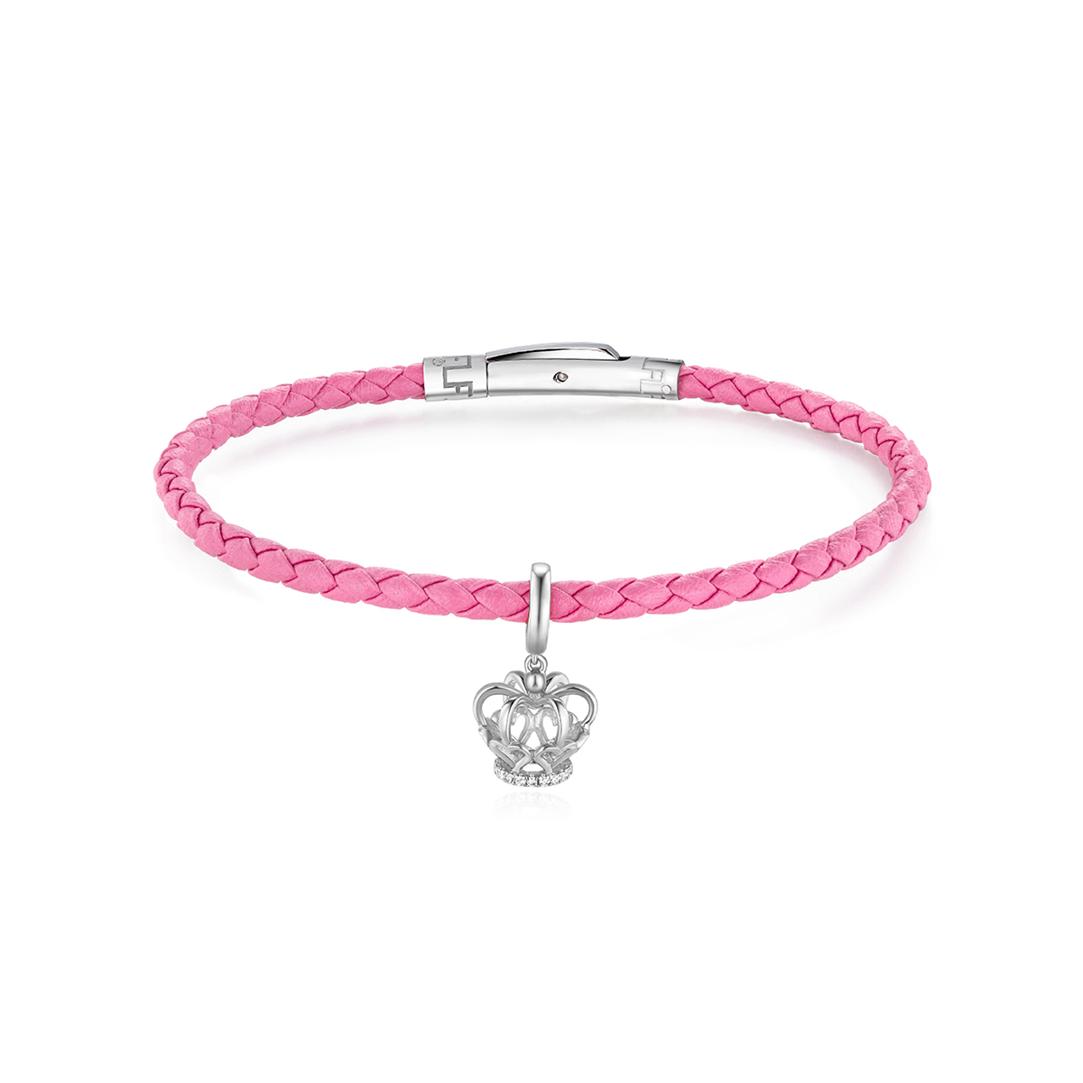 六福珠寶18K金串饰 - 【LISTING CLOSED】"公主皇冠"18K金(白色)钻石串饰