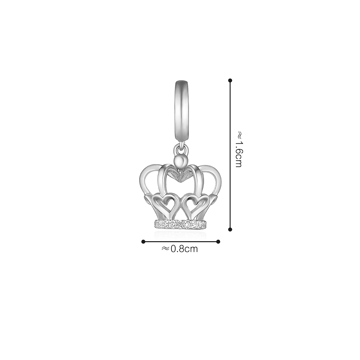 六福珠寶18K金串饰 - 【LISTING CLOSED】"公主皇冠"18K金(白色)钻石串饰