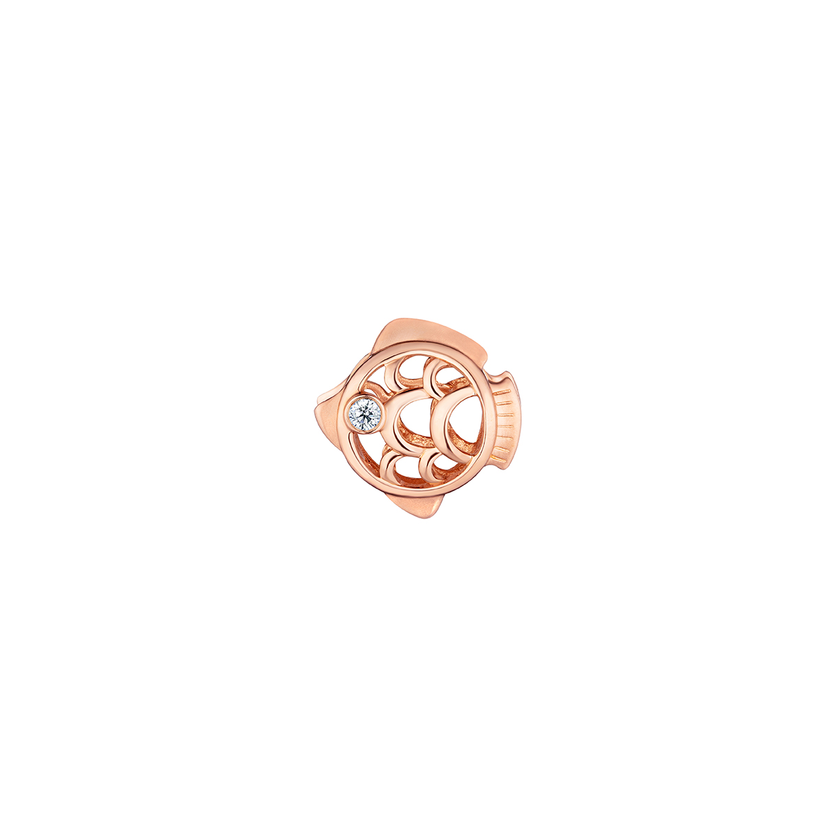 六福珠寶18K金串飾 - "熱帶小魚仙"18K玫瑰金鑽石串飾