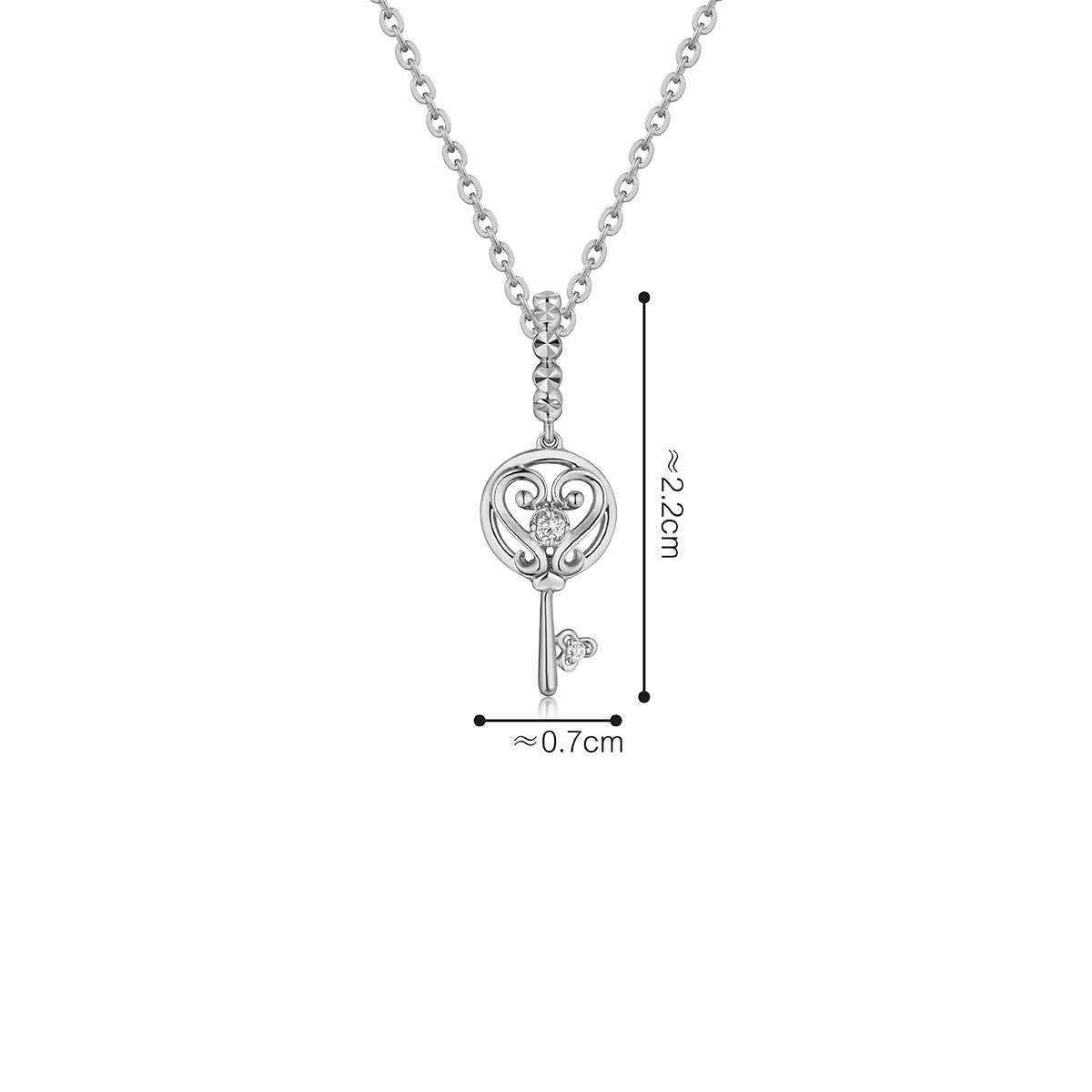 六福珠寶18K金串飾 - 【LISTING CLOSED】"開啟幸福"鎖匙造型18K金鑽石串飾–多色選擇