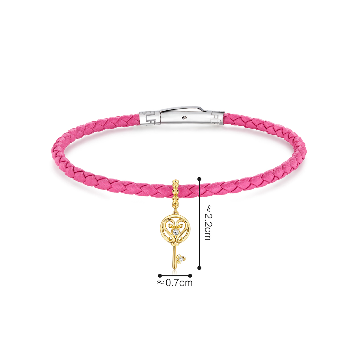 六福珠寶18K金串飾 - 【LISTING CLOSED】"開啟幸福"鎖匙造型18K金鑽石串飾–多色選擇