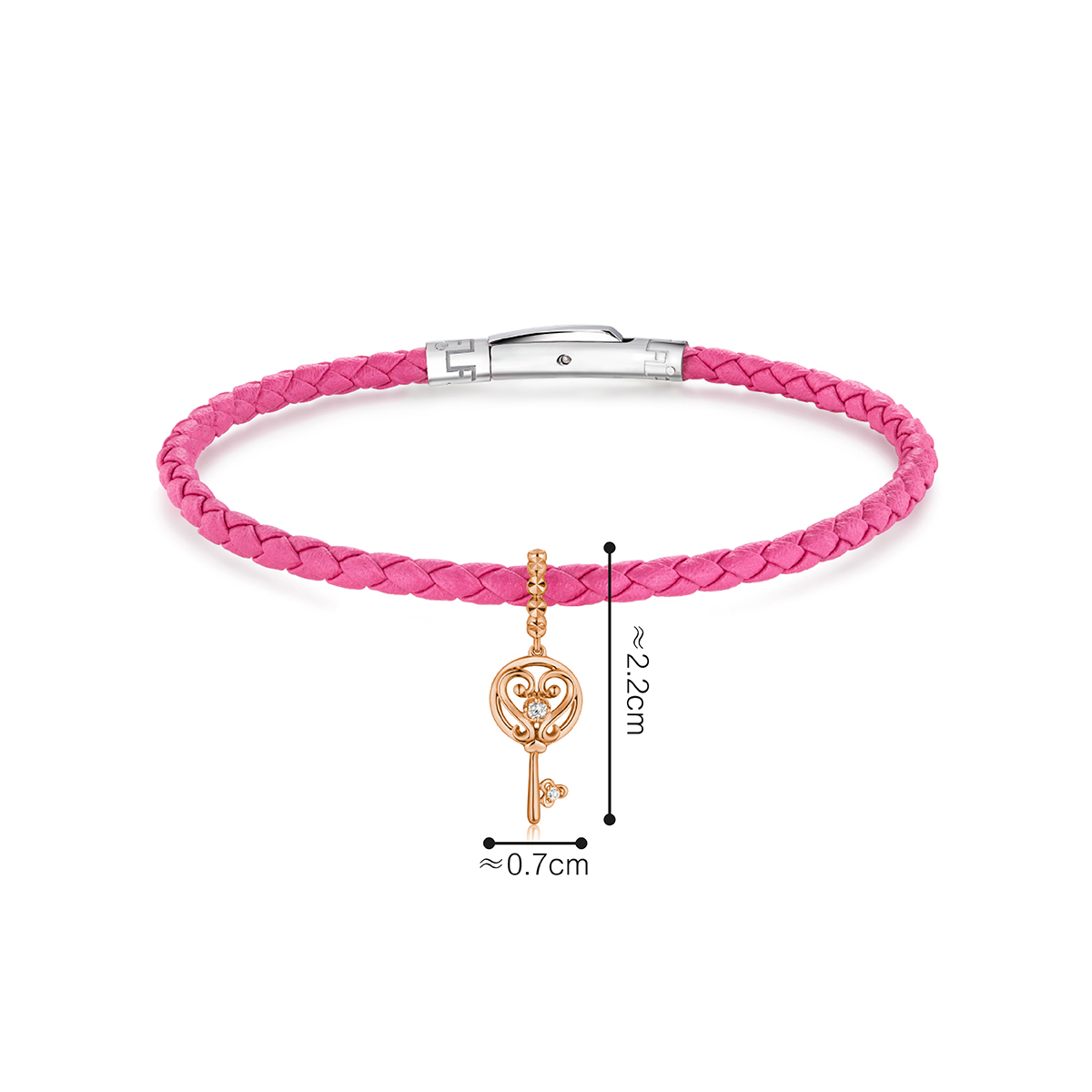 六福珠寶18K金串飾 - 【LISTING CLOSED】"開啟幸福"鎖匙造型18K金鑽石串飾–多色選擇