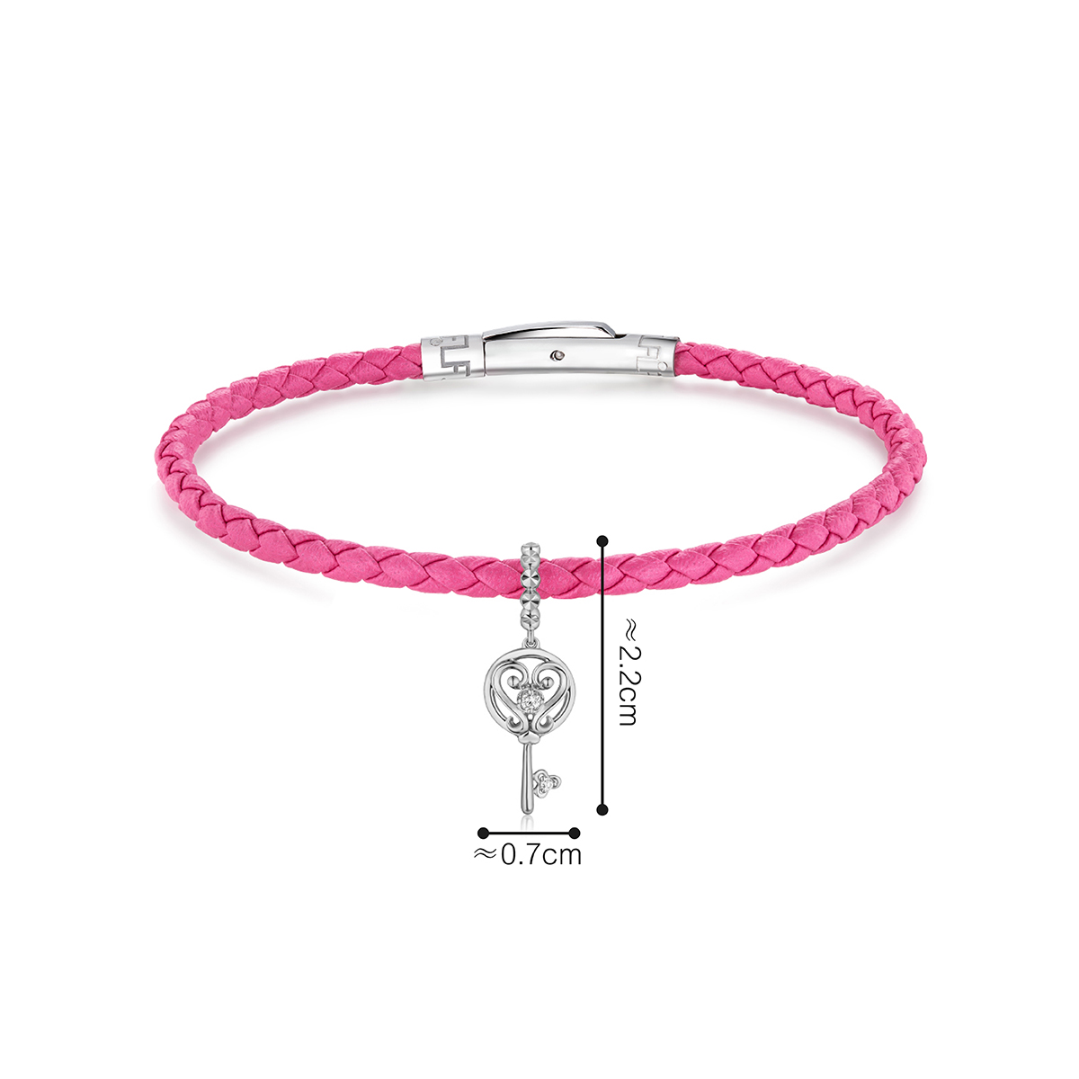 六福珠寶18K金串飾 - 【LISTING CLOSED】"開啟幸福"鎖匙造型18K金鑽石串飾–多色選擇