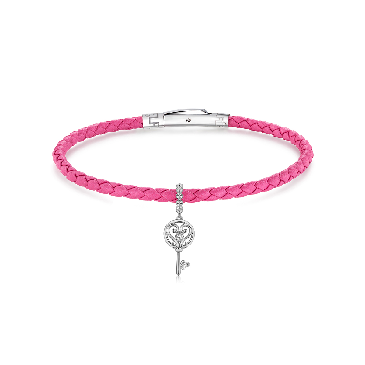 六福珠寶18K金串飾 - 【LISTING CLOSED】"開啟幸福"鎖匙造型18K金鑽石串飾–多色選擇