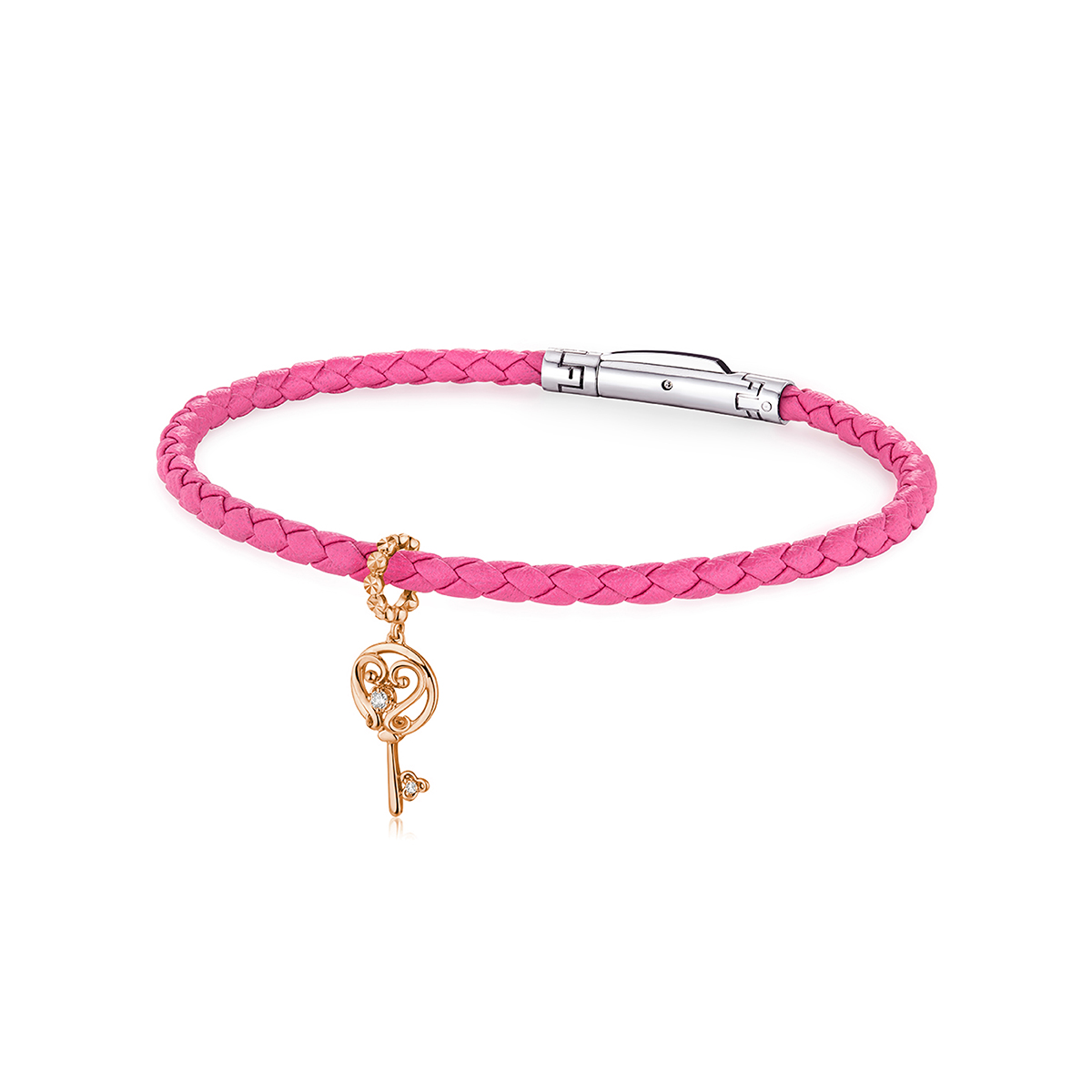 六福珠寶18K金串飾 - 【LISTING CLOSED】"開啟幸福"鎖匙造型18K金鑽石串飾–多色選擇