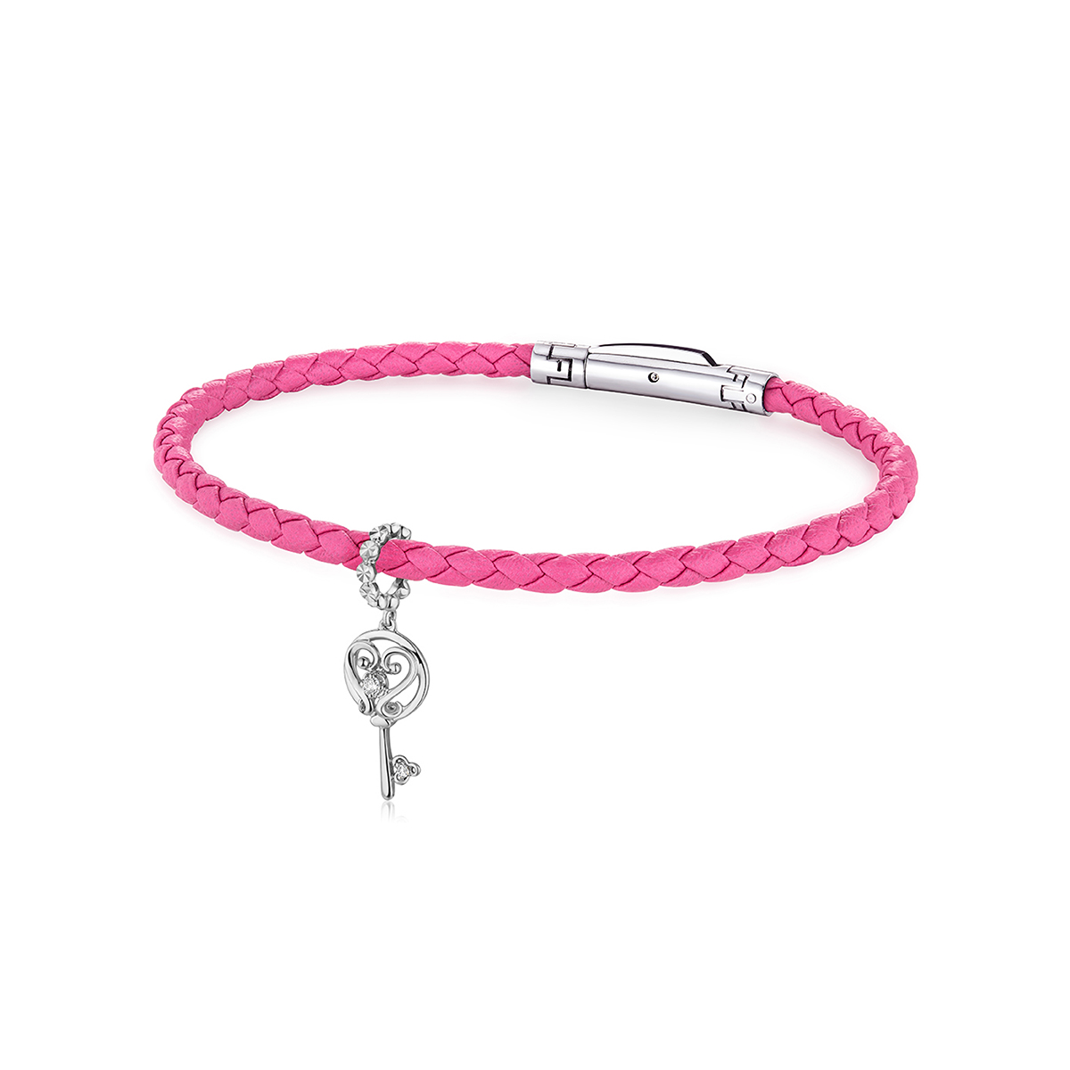 六福珠寶18K金串飾 - 【LISTING CLOSED】"開啟幸福"鎖匙造型18K金鑽石串飾–多色選擇