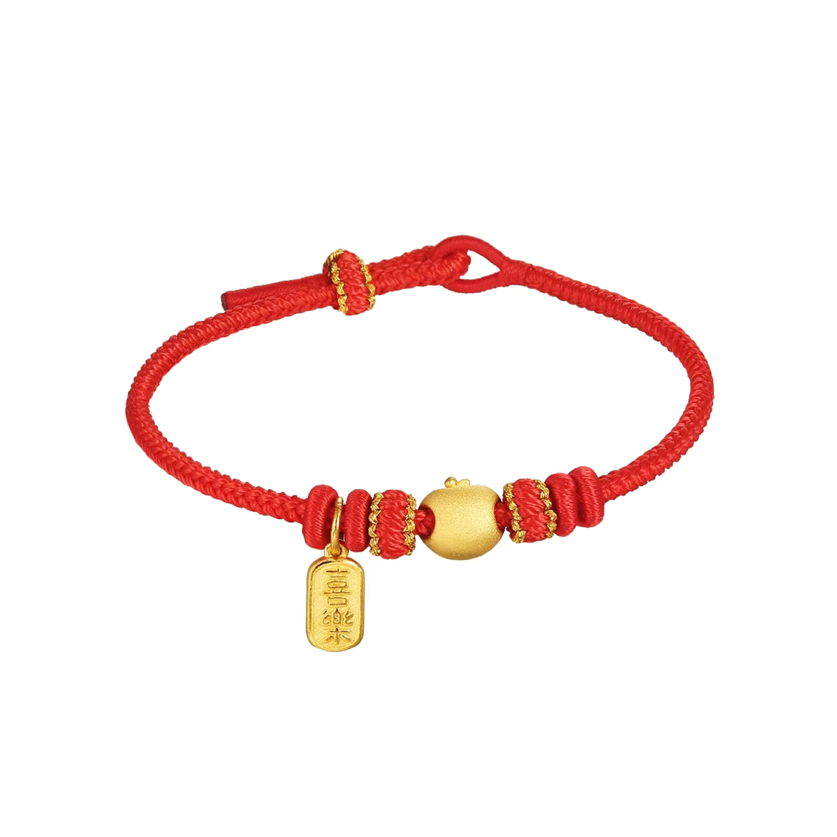 六福珠寶黃金串飾 - 【LISTING CLOSED】“蘋果蛇寶”999足金串飾連手繩