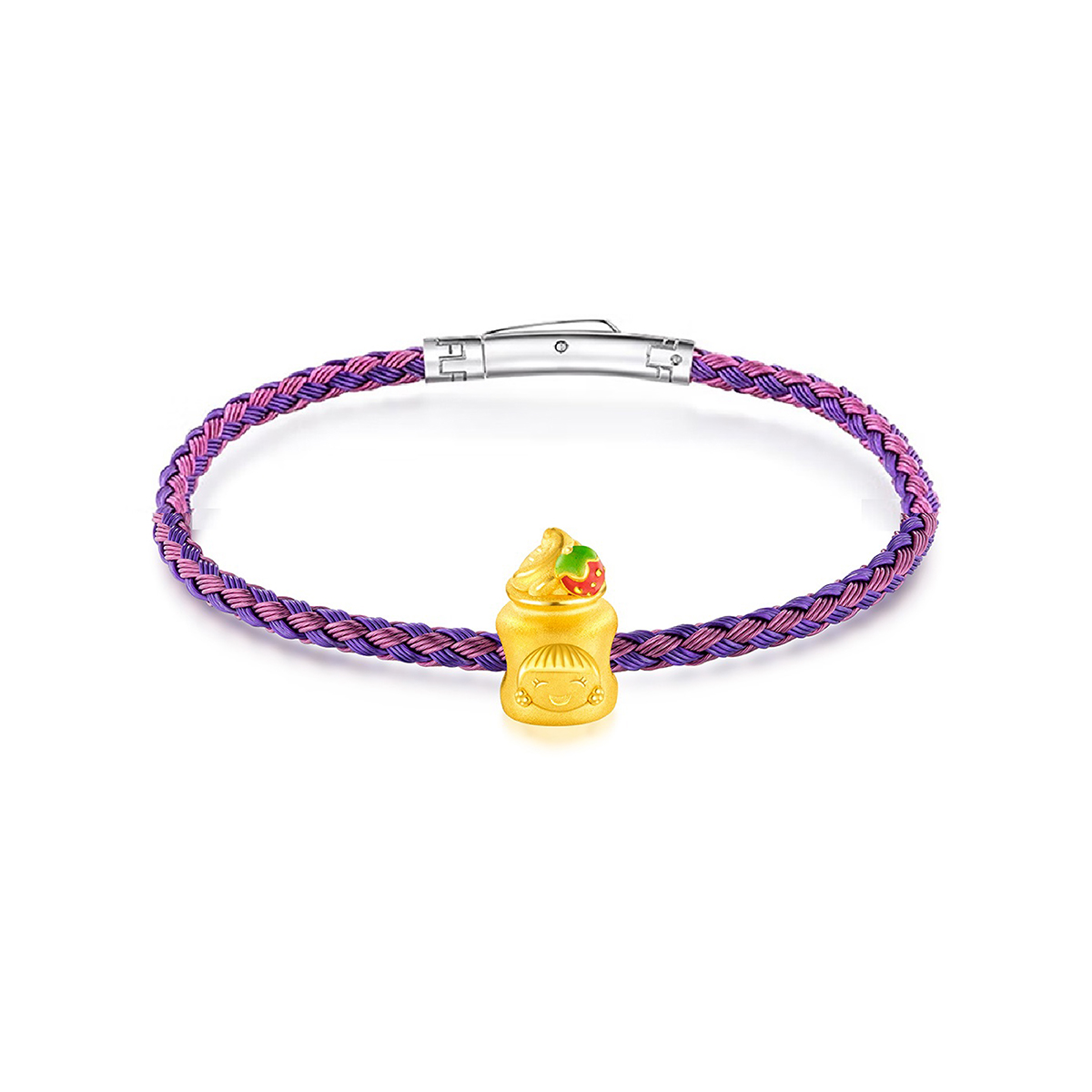 六福珠寶黃金串飾 - 【LISTING CLOSED】"婷婷士多啤梨特飲"999足金琺瑯串飾