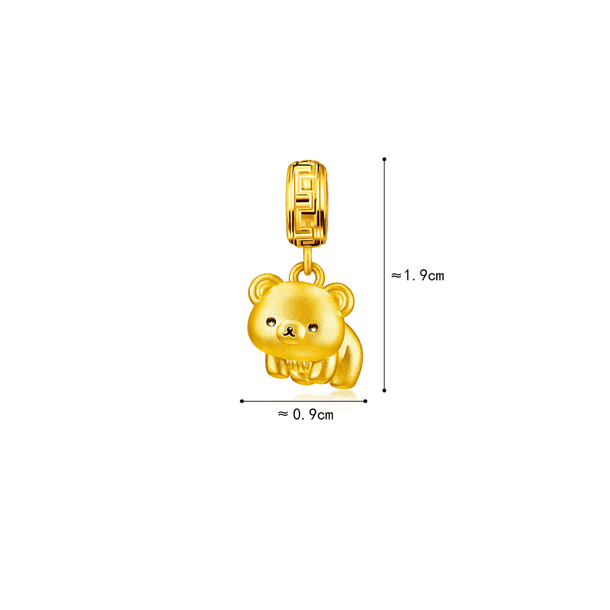 六福珠寶黃金串飾 - "茶小熊"999足金串飾