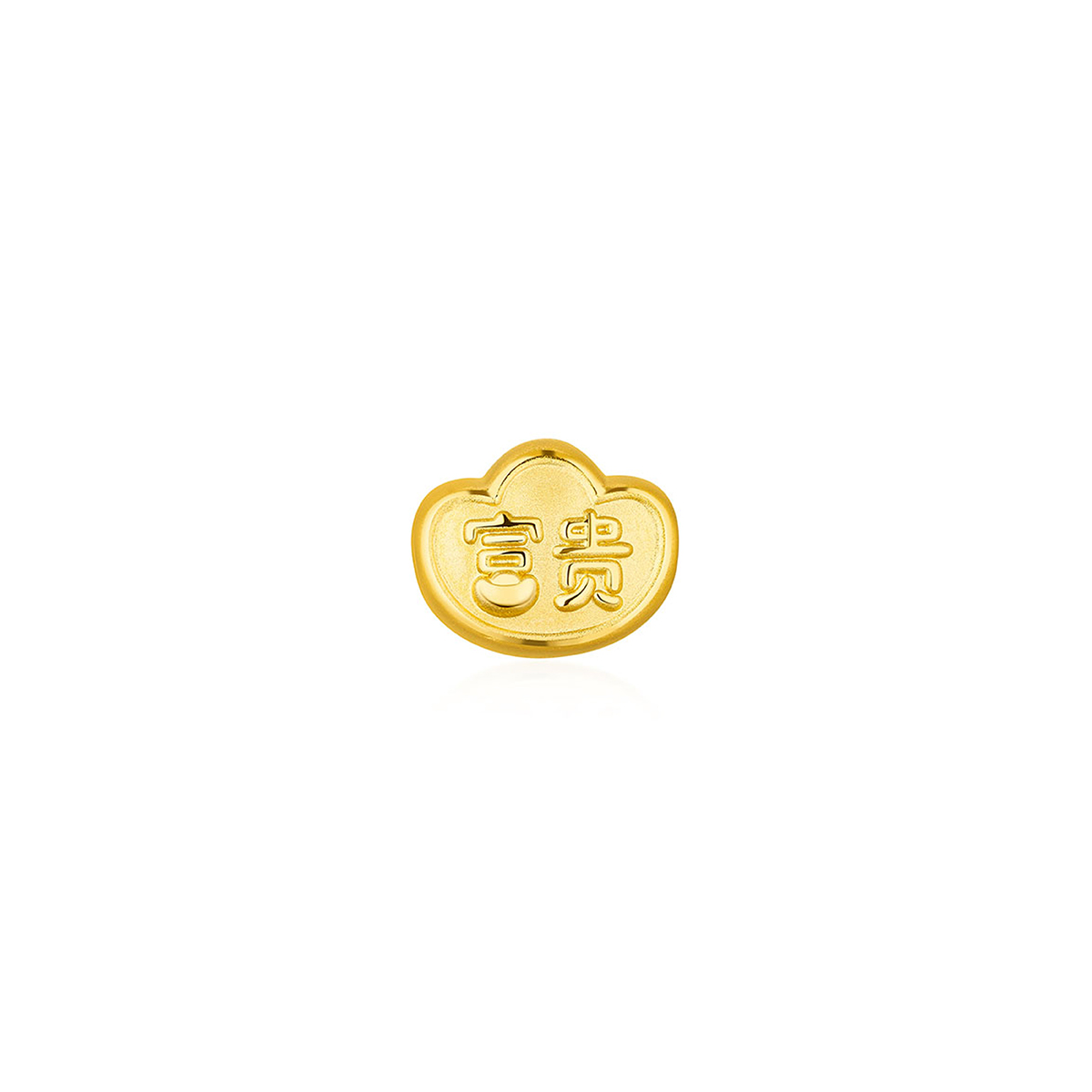 六福珠寶黃金串飾 - 十二生肖"富貴羊"元寶造型999足金串飾連手繩(微硬金工藝)