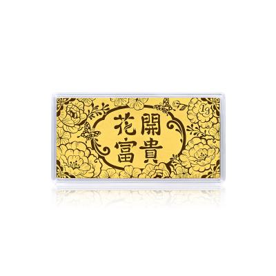 六福珠寶黃金工藝品 - “花開富貴 幸福綿延”999.9黃金利是