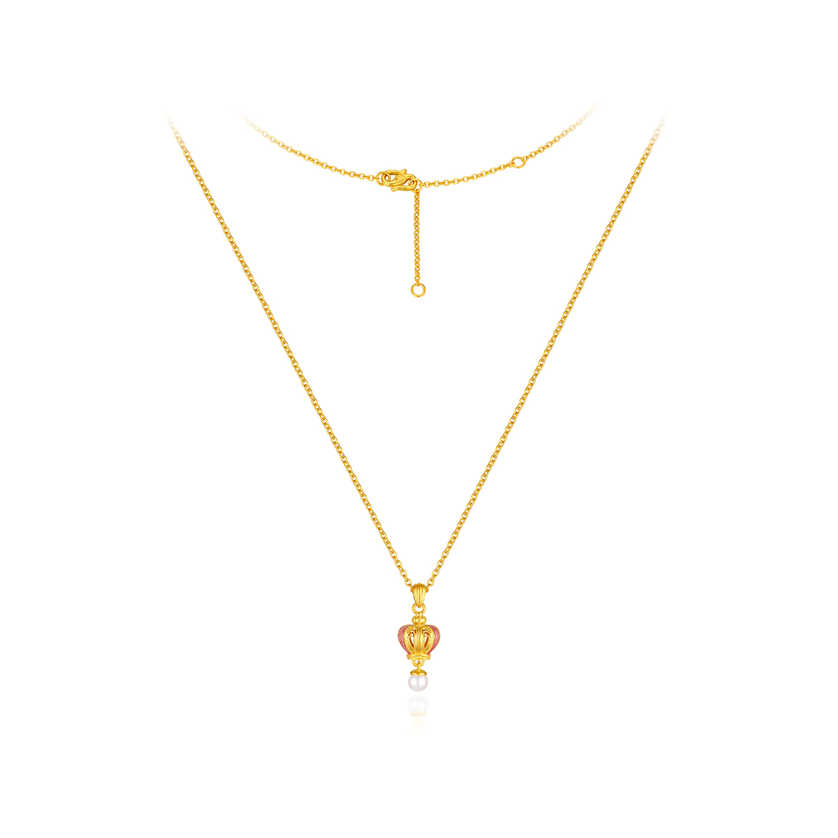 六福珠寶黃金頸鏈 - "多巴胺后冠"999.9黃金頸鏈