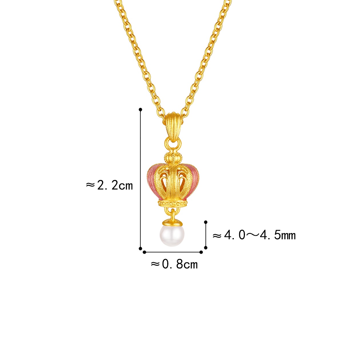 六福珠寶黃金頸鏈 - "多巴胺后冠"999.9黃金頸鏈