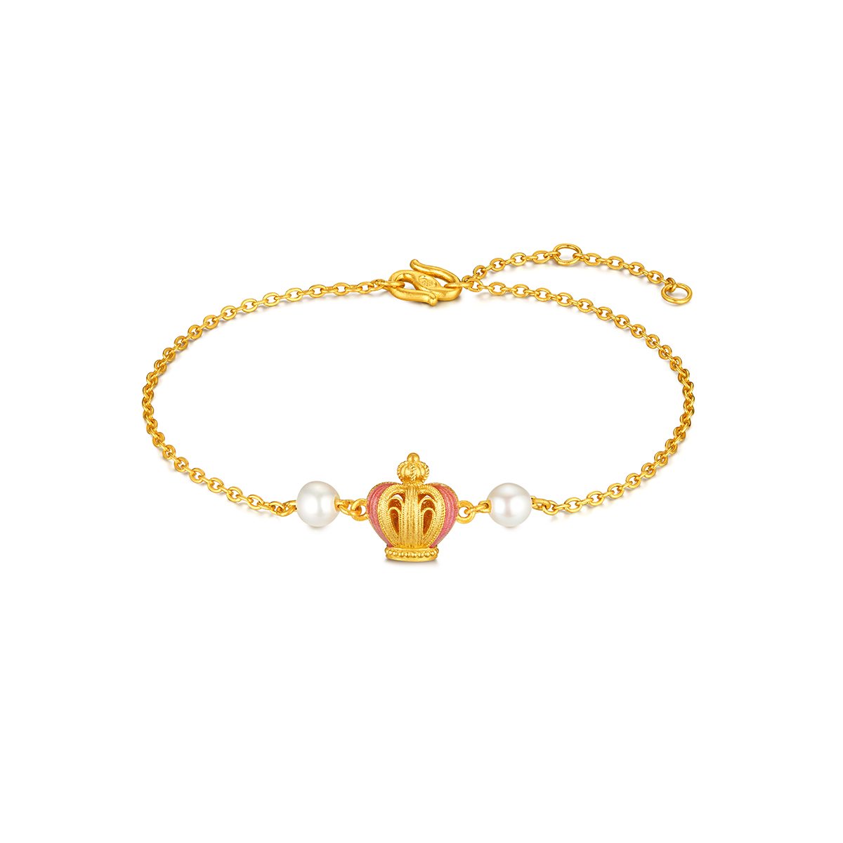 六福珠寶黃金手鏈 - "多巴胺后冠"999.9黃金手鏈