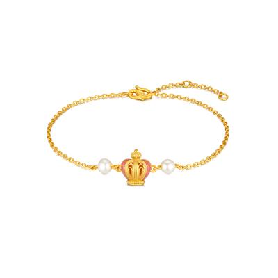 六福珠寶黃金手鏈 - "多巴胺后冠"999.9黃金手鏈