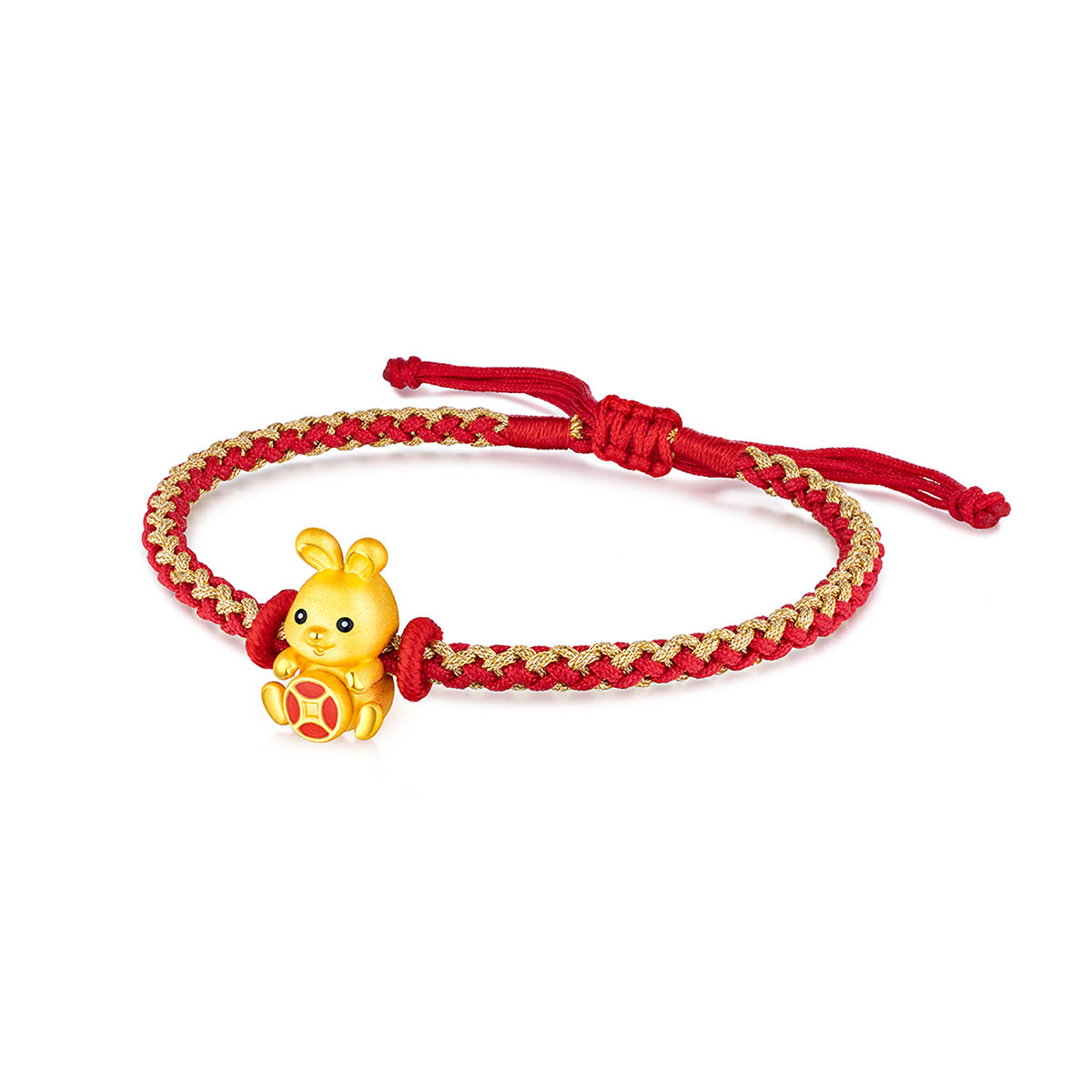 六福珠寶黃金串飾 - 【LISTING CLOSED】“發財兔”999足金串飾連手繩