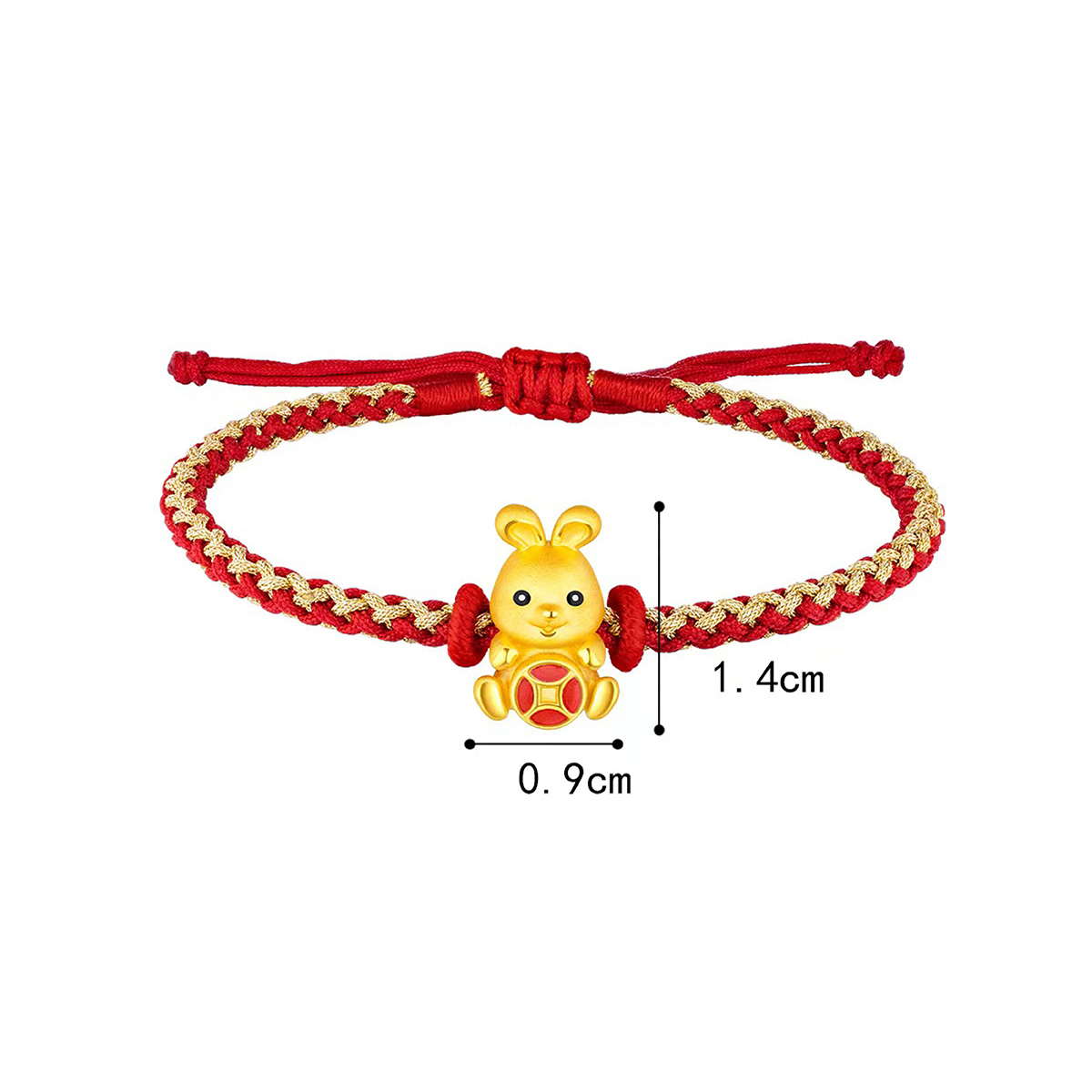 六福珠寶黃金串飾 - 【LISTING CLOSED】“發財兔”999足金串飾連手繩