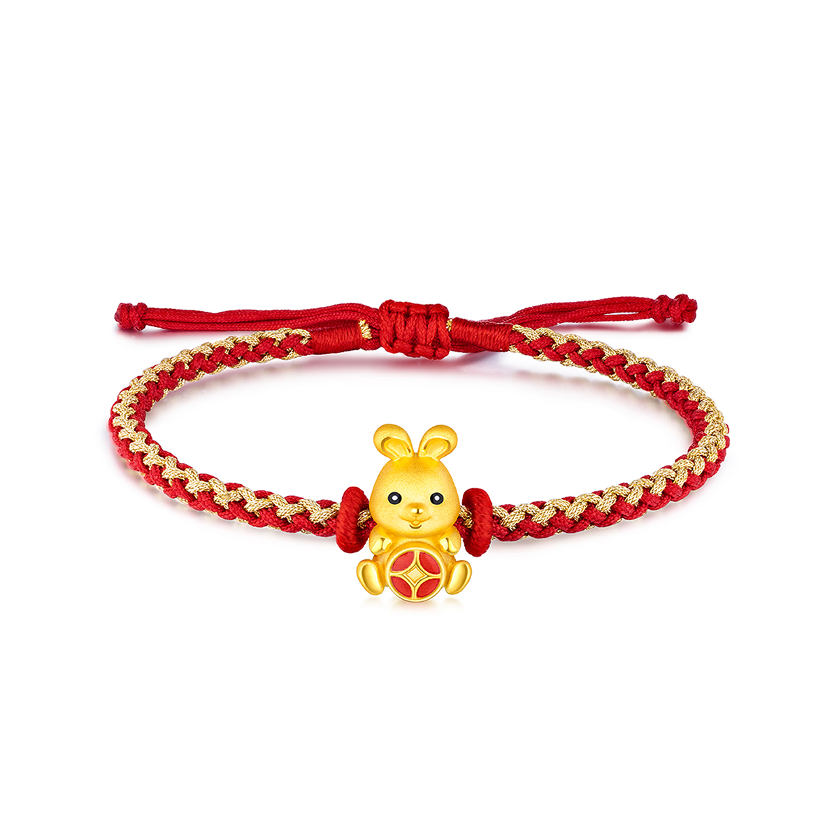 $t('六福珠寶')黃金串飾 - 【LISTING CLOSED】“發財兔”999足金串飾連手繩