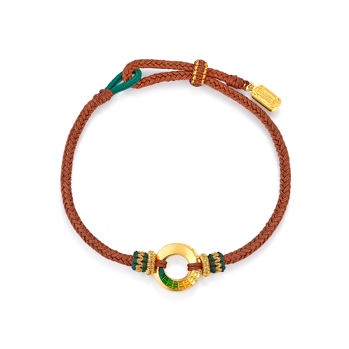 六福珠寶串飾 - 【LISTING CLOSED】"安定長樂"999.9黃金串飾連手繩