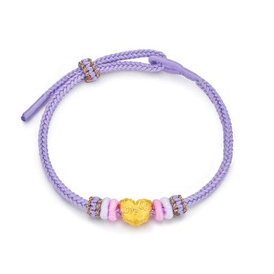 六福珠寶undefined - "心晴"999足金串飾連手繩(微硬金工藝)