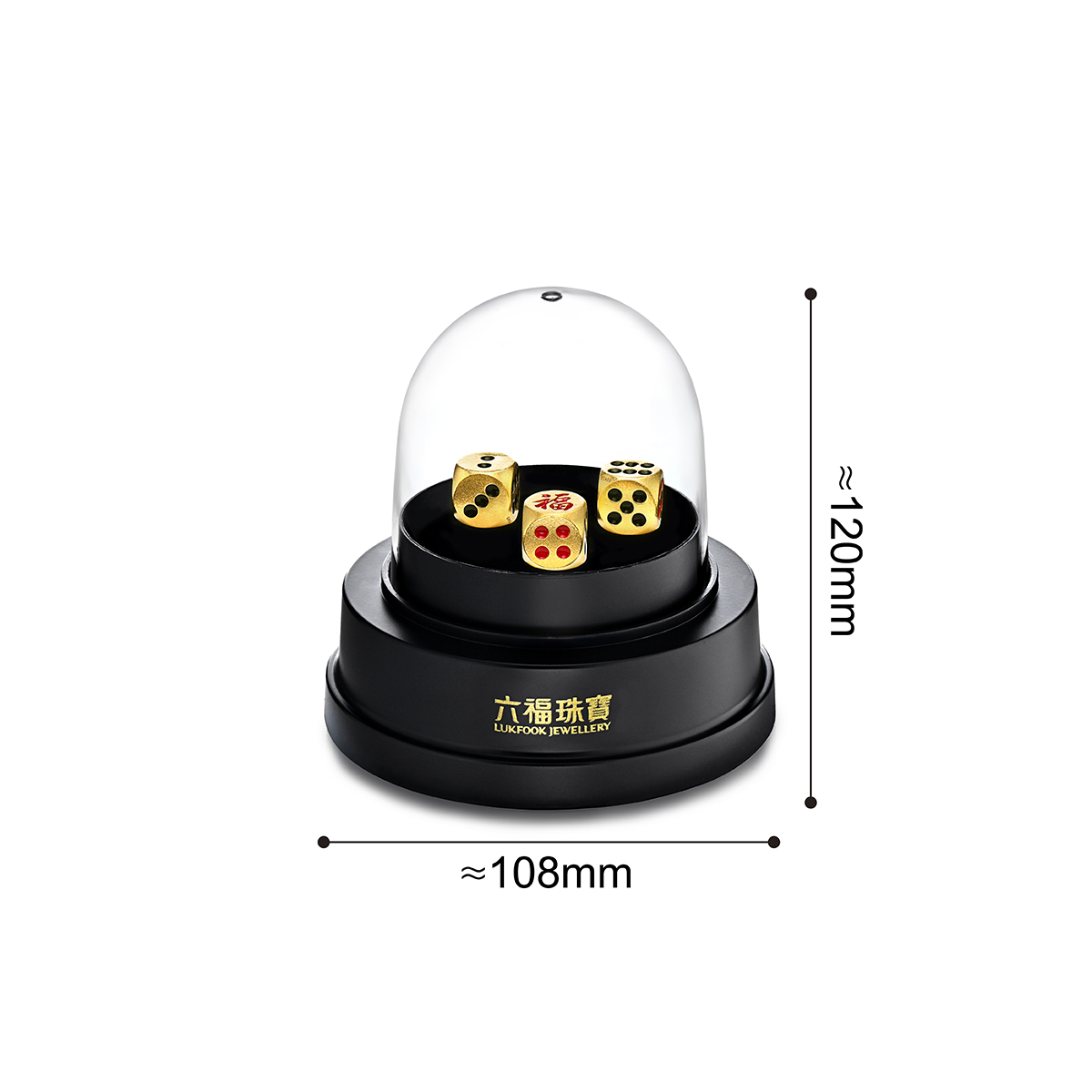 六福珠寶黃金擺件 - “幸運一擲”999足金擺件