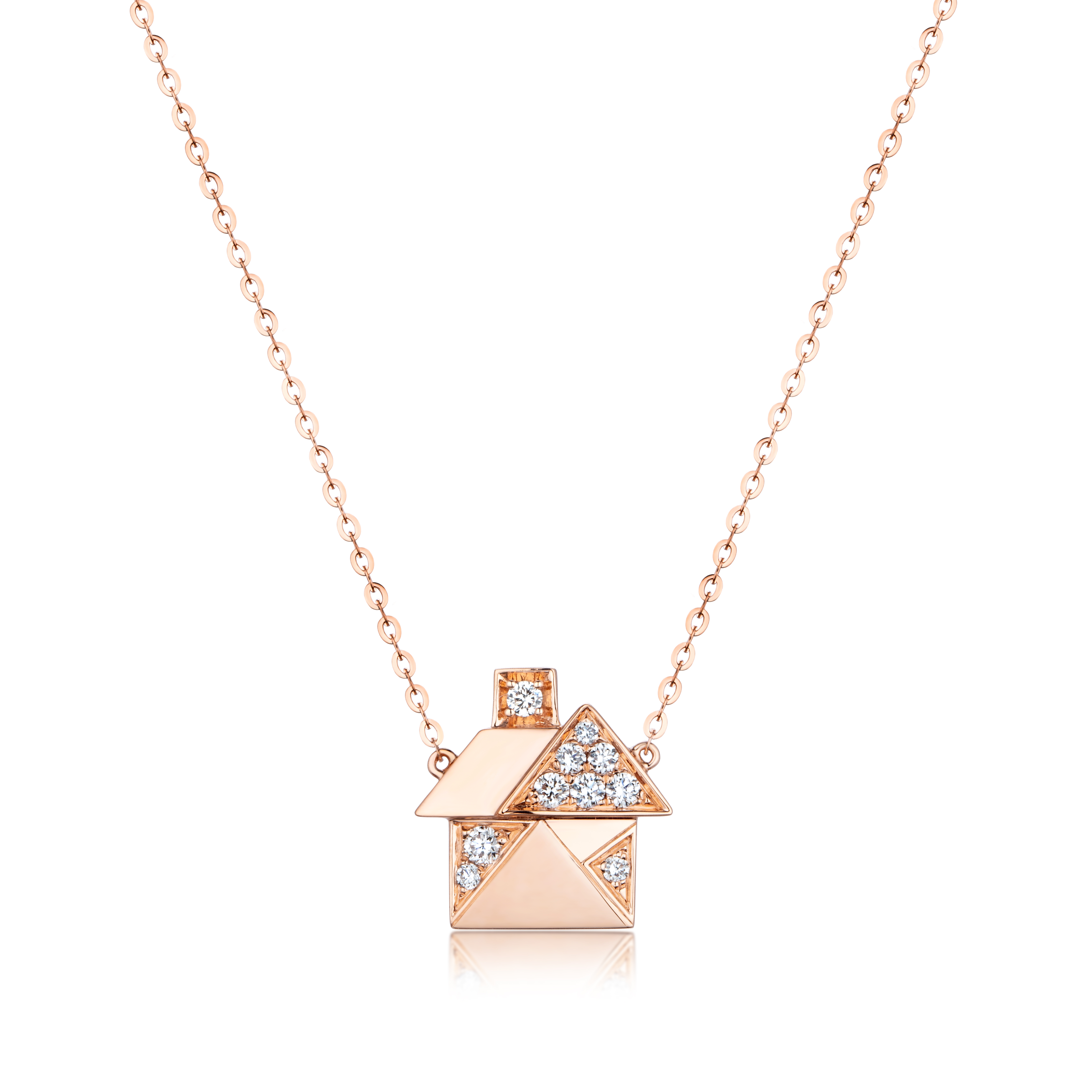 六福珠寶18K金頸鏈 - 【LISTING CLOSED】"小玩意"18K玫瑰金鑽石頸鏈