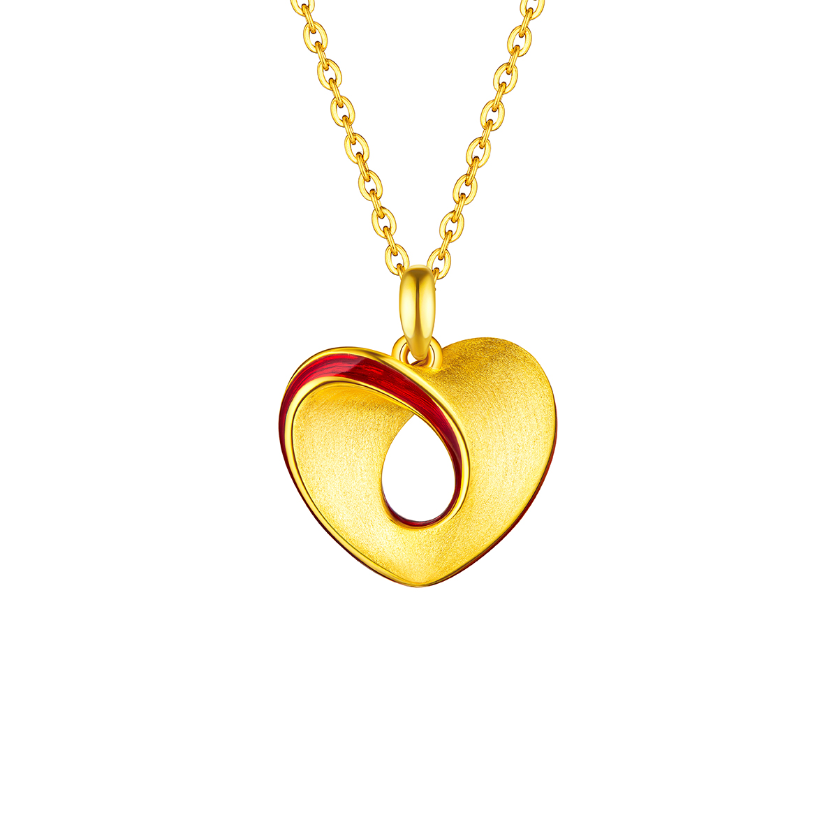 $t('六福珠寶')黃金頸鏈 - 【LISTING CLOSED】"愛・無止境"999足金琺瑯頸鏈