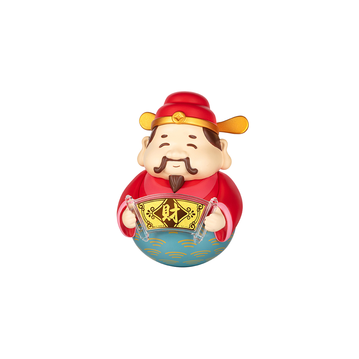 六福珠寶黃金工藝品 - "送福財神"不倒翁999.9黃金工藝品