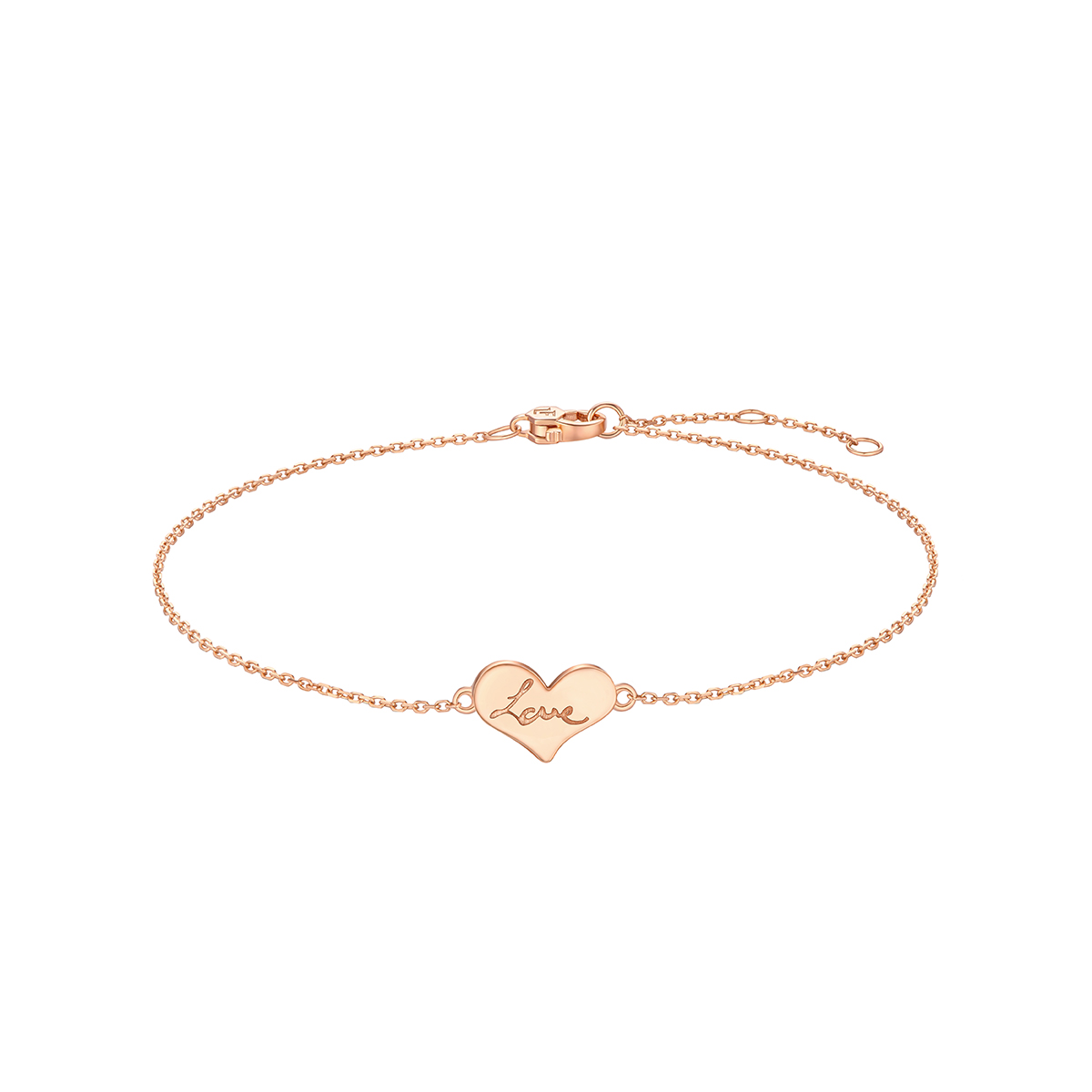 六福珠寶18K金手鏈 - 【LISTING CLOSED】"為愛比心"18K玫瑰金貝母手鏈