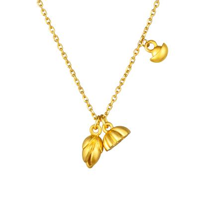 六福珠寶黃金頸鏈 - "蓮盛•蓬生"999.9黃金頸鏈