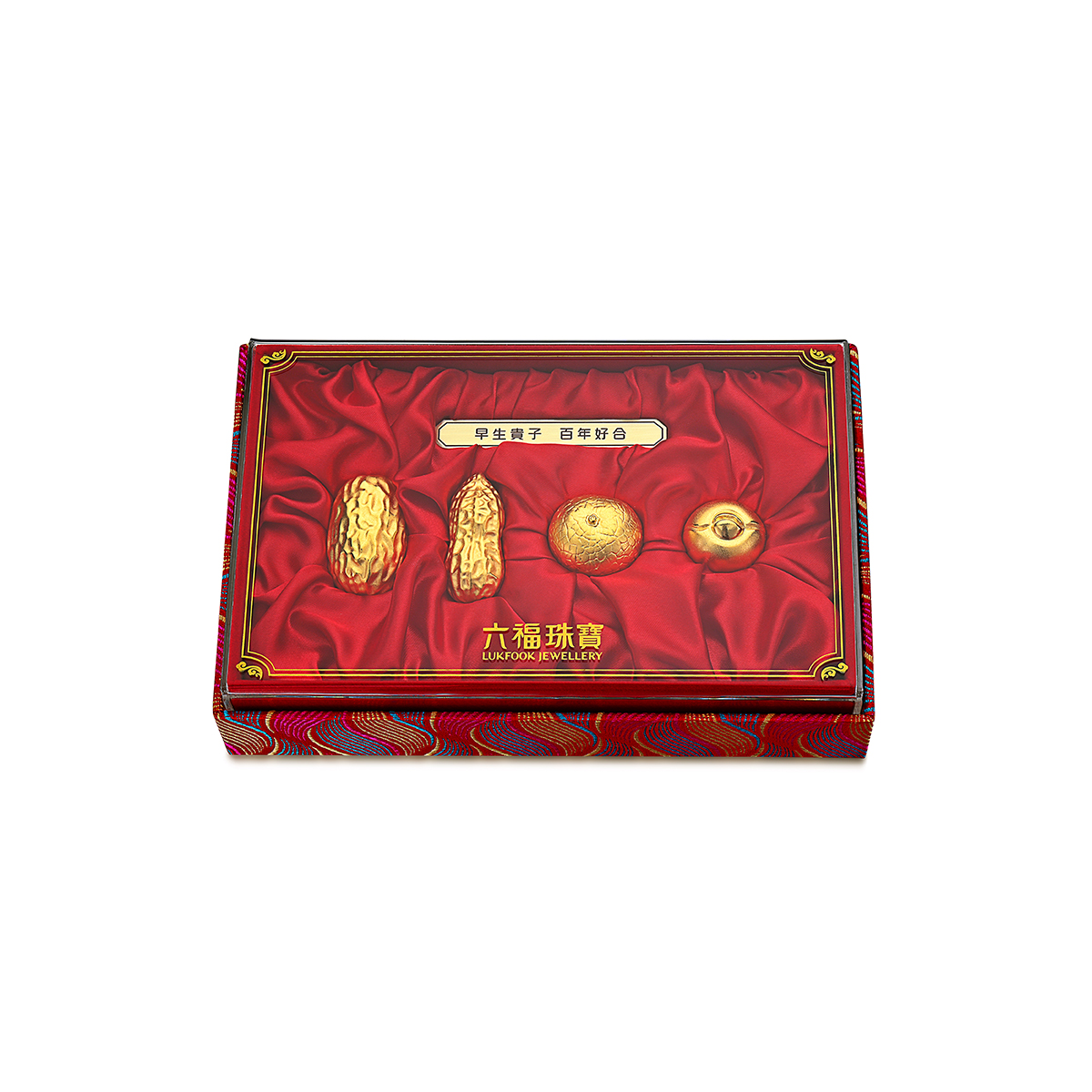 六福珠寶黃金擺件 - "早生貴子"999足金工藝品套裝