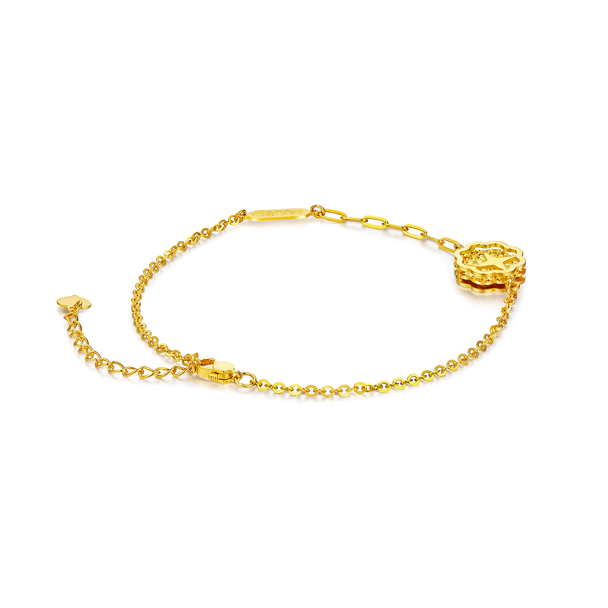 六福珠寶黃金手鏈 - "星月守護"990黃金手鏈