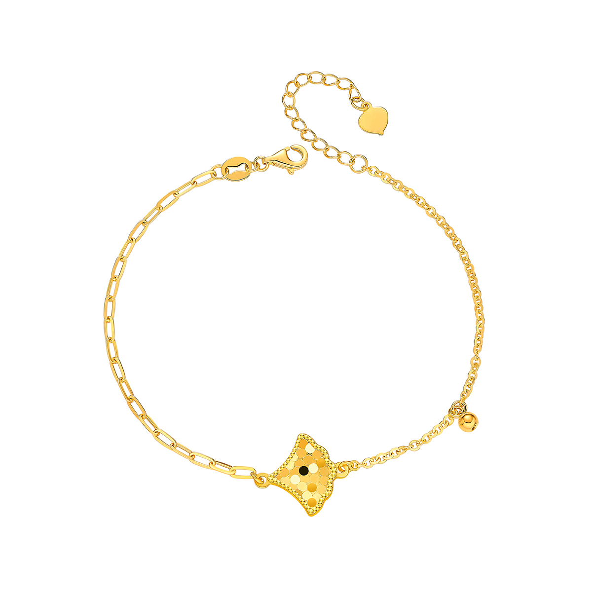 六福珠寶黃金手鏈 - "幸福感應"990黃金手鏈