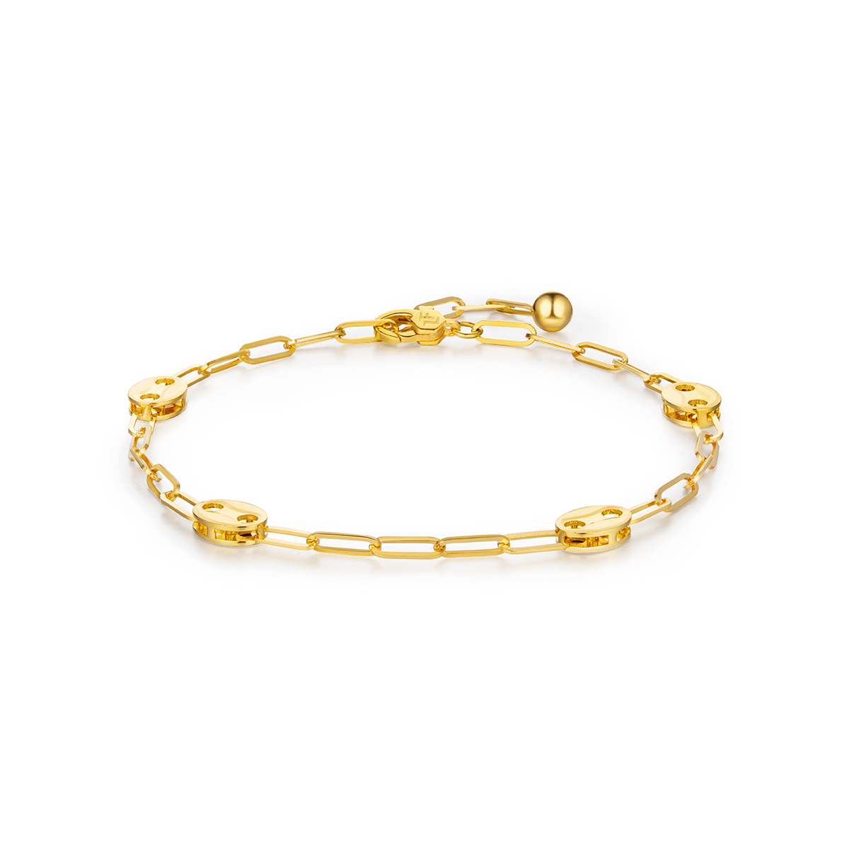 六福珠寶黃金手鏈 - "甜酷風尚"990黃金手鏈