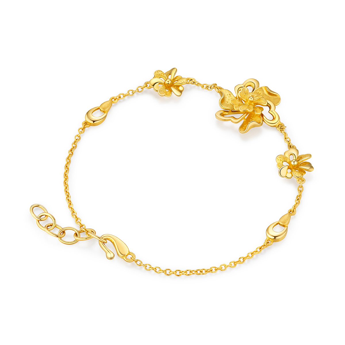 六福珠寶黃金手鏈 - 【LISTING CLOSED】"六心花"造型999.9黃金手鏈