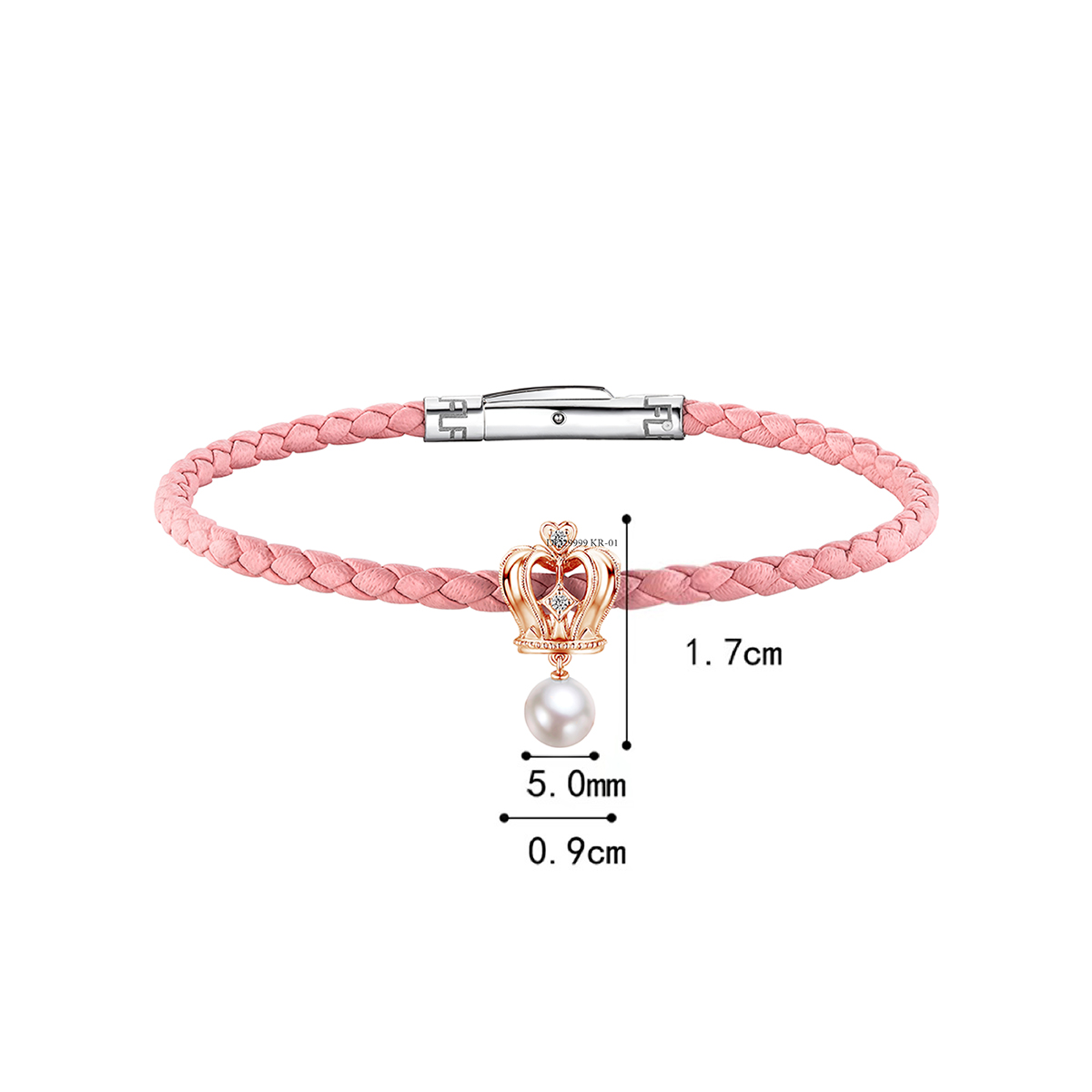 六福珠寶18K金串飾 - "「珍」愛之冠"皇冠形18K金珍珠鑽石串飾-多色選擇