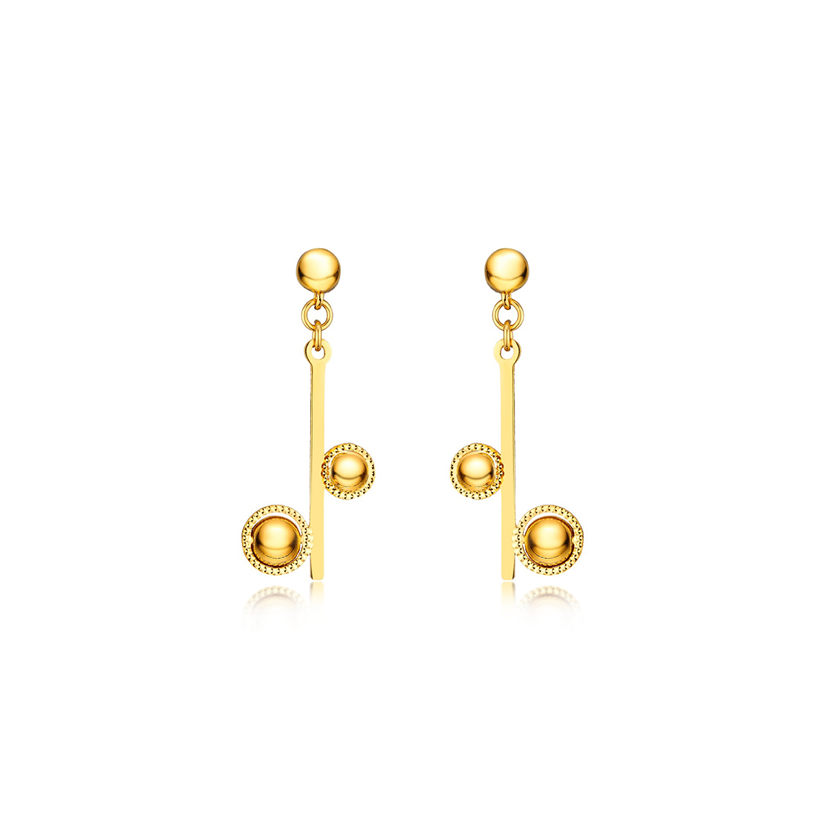 六福珠寶黃金耳環 - "遇見"金珠990黃金耳環