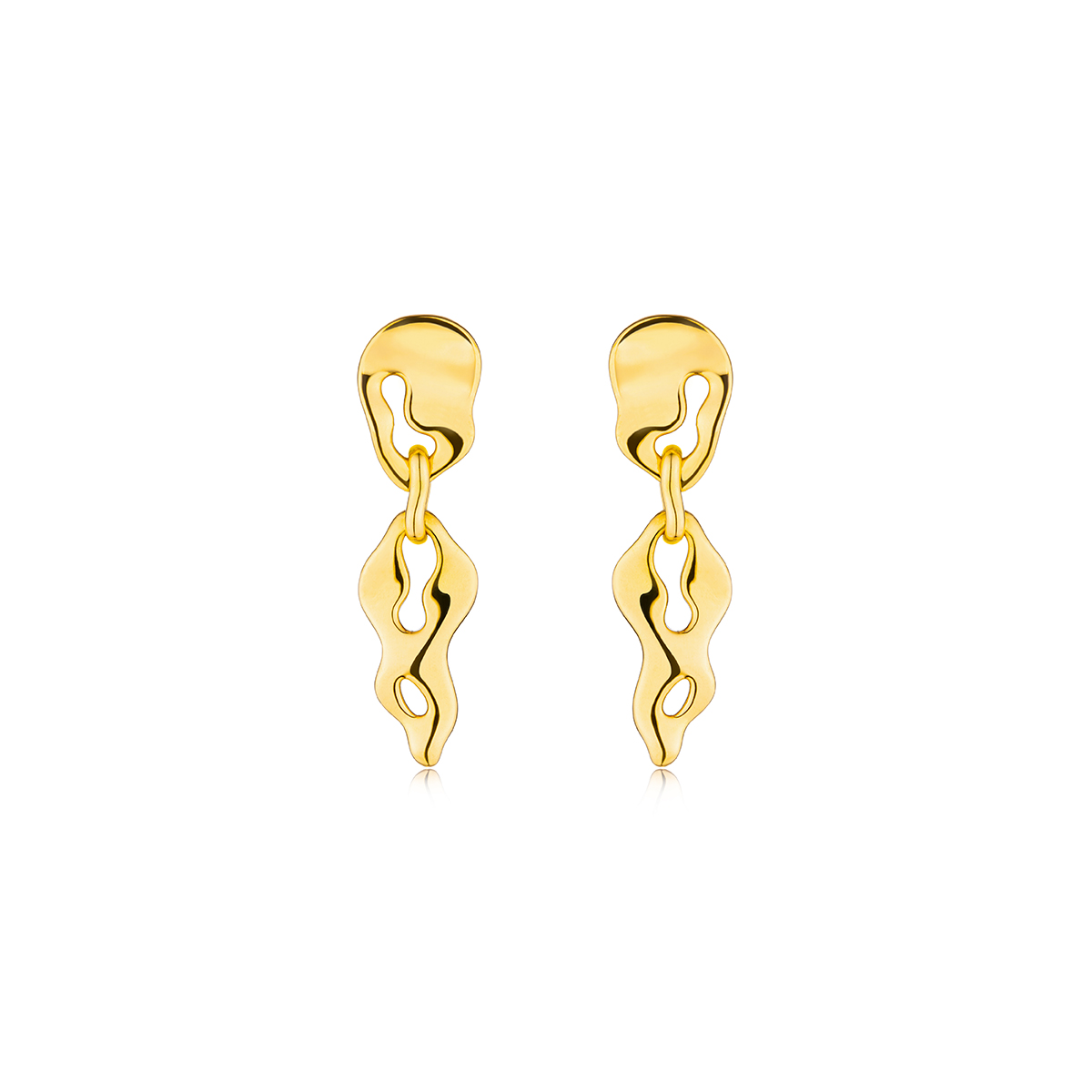 六福珠寶黃金耳環 - 幾何形狀999足金耳環