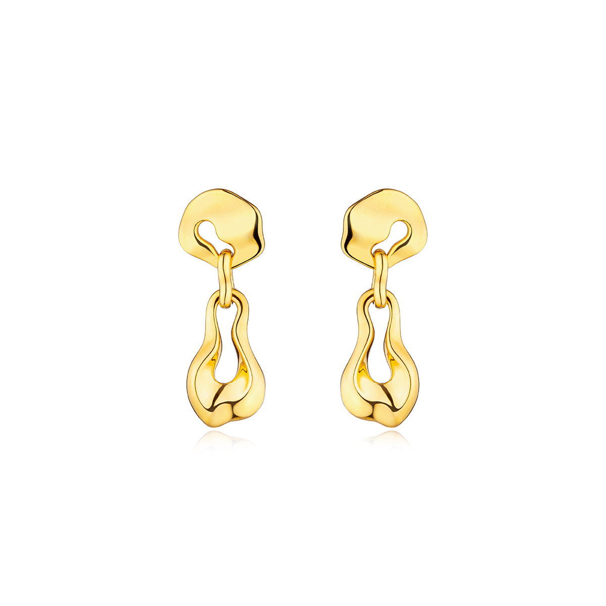 六福珠寶黃金耳環 - "時尚幾何"999足金耳環