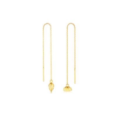 六福珠寶黃金耳環 - "蓮盛•蓬生"999.9黃金耳環