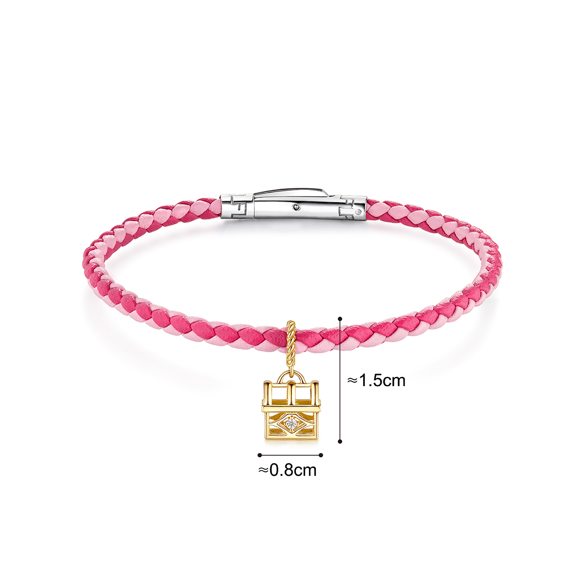 六福珠寶18K金串飾 - "愛的寶箱"18K金鑽石串飾-多色選擇