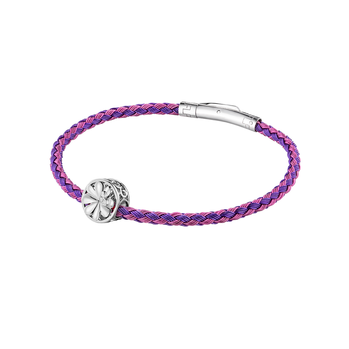 六福珠寶18K金串飾 - "幸運四葉草"18K金鑽石串飾-多色選擇