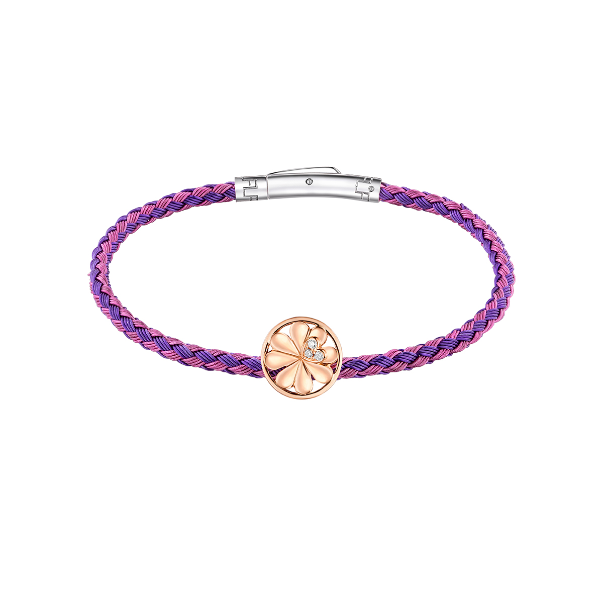 六福珠寶18K金串飾 - "幸運四葉草"18K金鑽石串飾-多色選擇