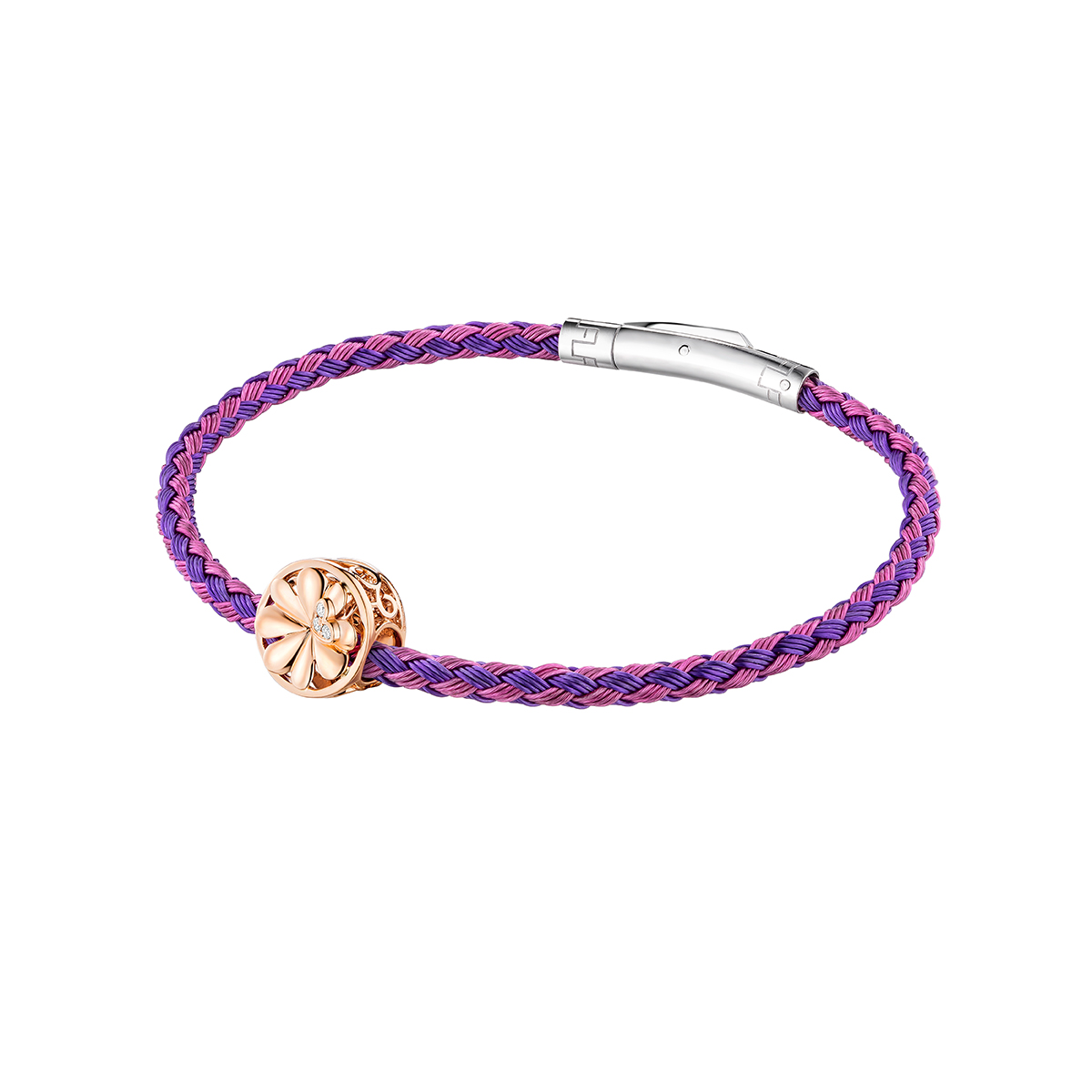 六福珠寶18K金串飾 - "幸運四葉草"18K金鑽石串飾-多色選擇