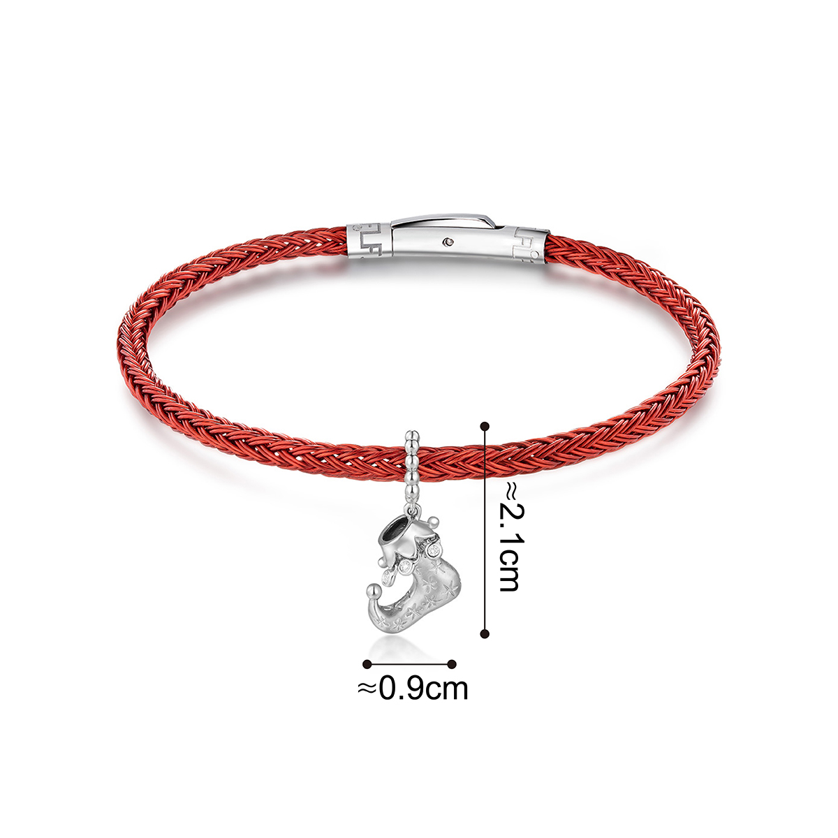 六福珠寶18K金串飾 - "奇幻小靴"18K金(白色)鑽石串飾