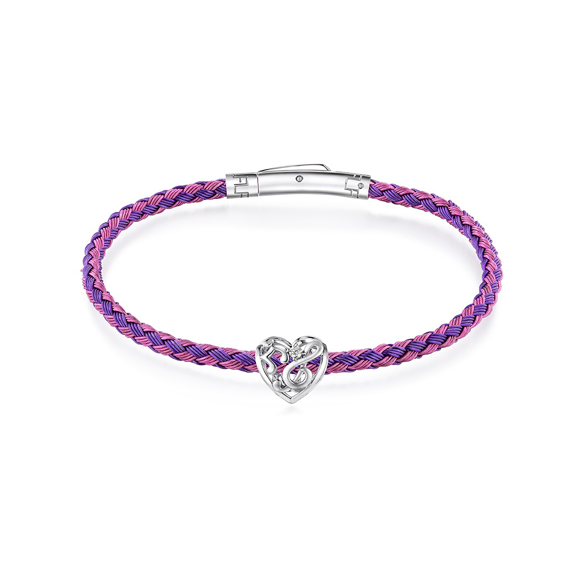 六福珠寶18K金串飾 - "心之樂章"18K金(白色)鑽石串飾