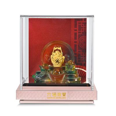 六福珠寶黃金擺件 - “金錢如意桶”999足金擺件